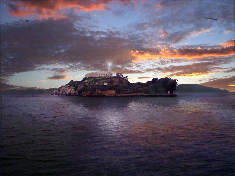 Images Of The Sunset. the sunset over Alcatraz.